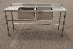 Double Sink Bench With Splashback - Image 3