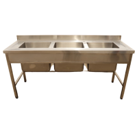 Triple Bowl Sink With Upstand