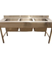 Triple Bowl Sink With Upstand